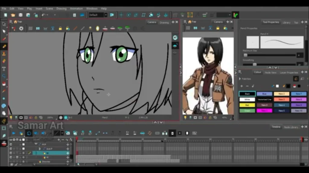تحريكي لشخصيتي إرين و ميكاسا ببرنامج تون بوم Eren and Mikasa Animation – Made in Toon Boom
