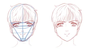 تعلم كيفية رسم وجه الانمي بالخطوات draw an anime face step by step