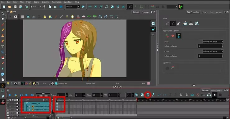كيفية تحريك شعر الانمي بعظام التحريك بدون مجهود سمر ارت