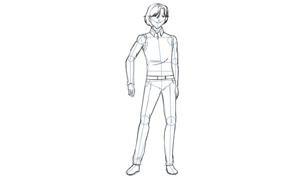 رسم جسم الرجل بأسلوب الانمي Draw a Male Body in Anime