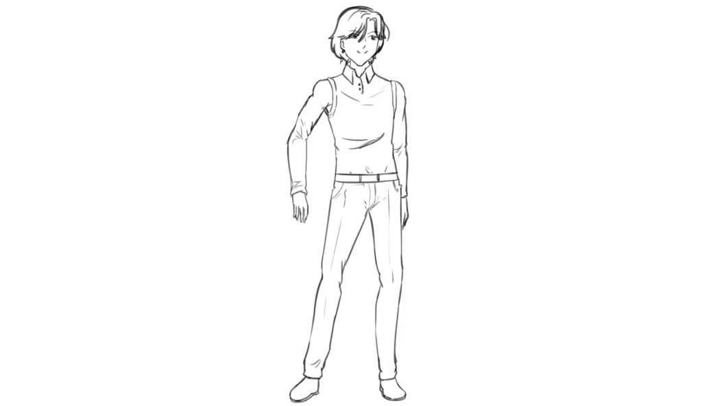 رسم جسم الرجل بأسلوب الانمي Draw a Male Body in Anime