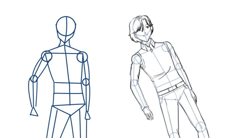 رسم جسم الرجل بأسلوب الانمي Draw a Male Body in Anime