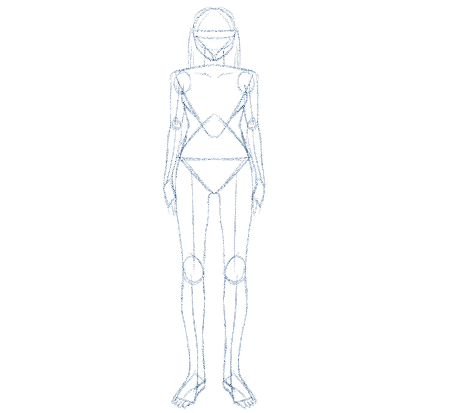 رسم جسم الإناث بأسلوب الانمي draw Anime female body