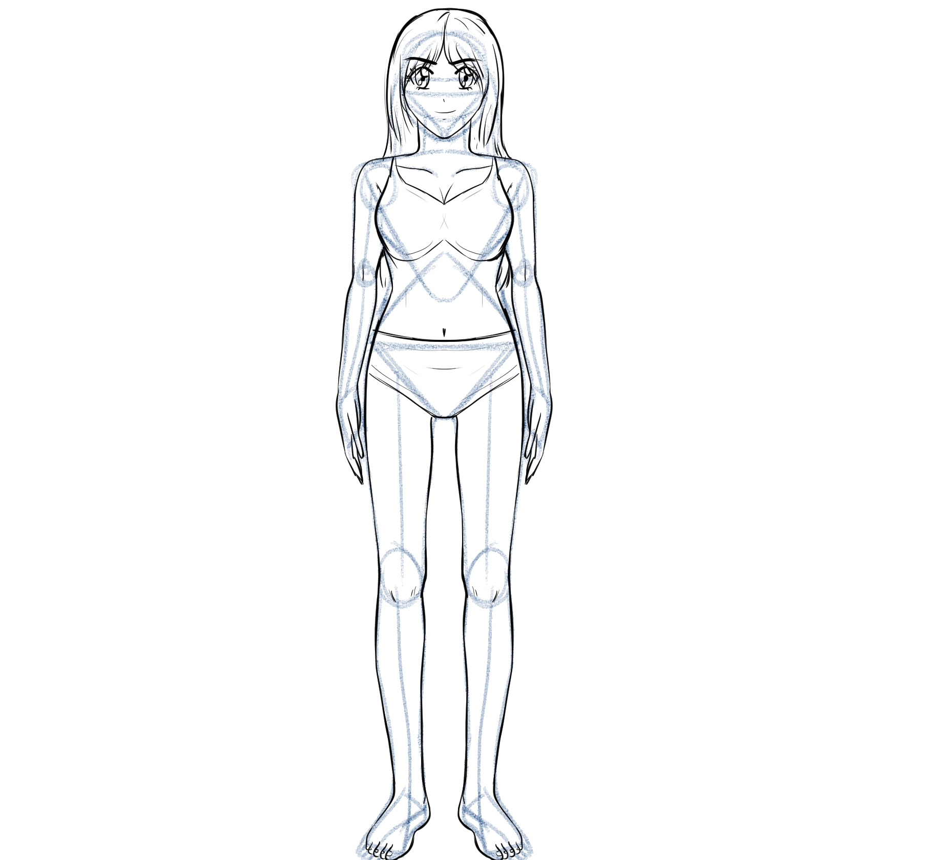رسم جسم الإناث بأسلوب الانمي draw Anime female body