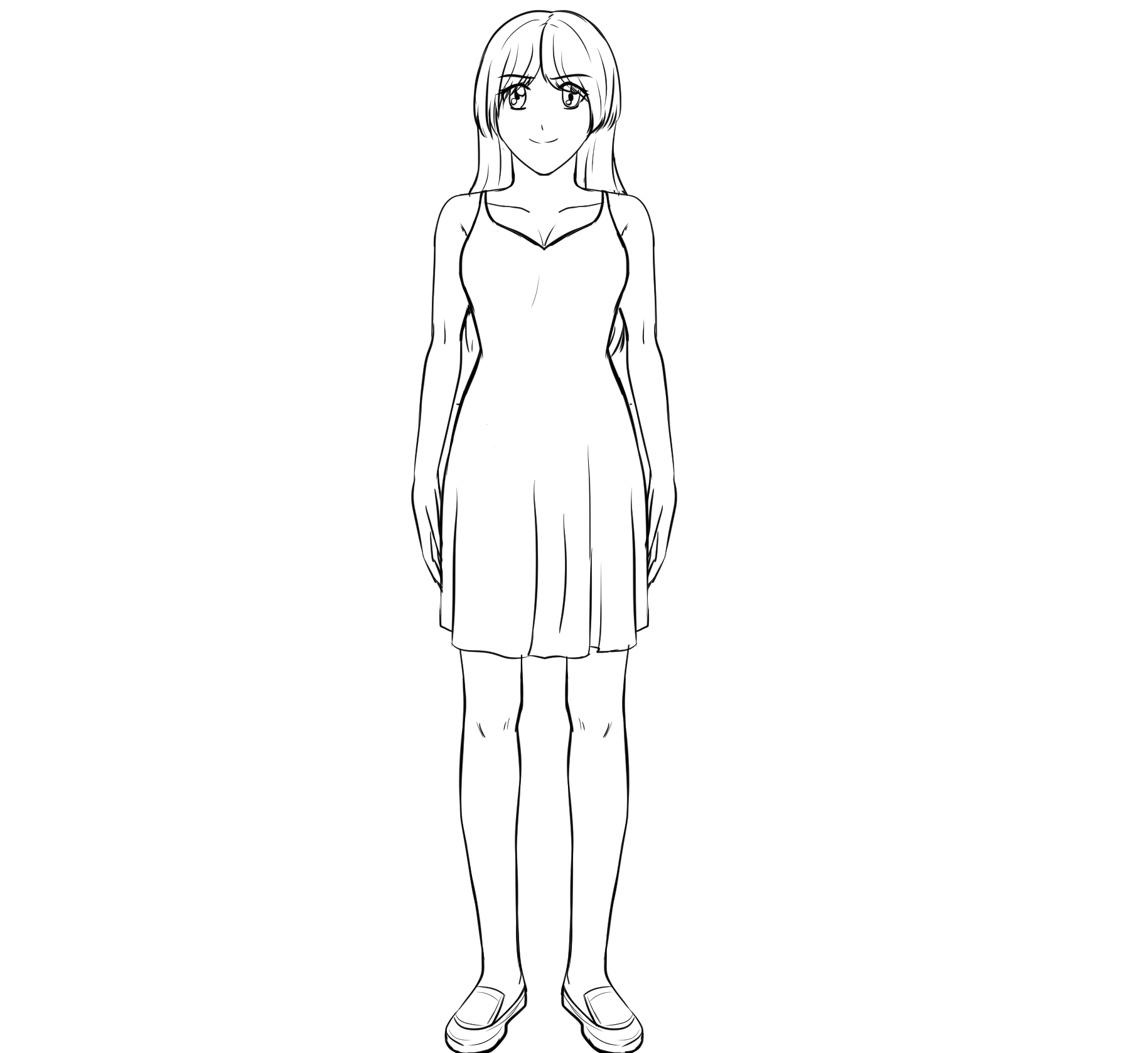 رسم جسم الإناث بأسلوب الانمي draw Anime female body