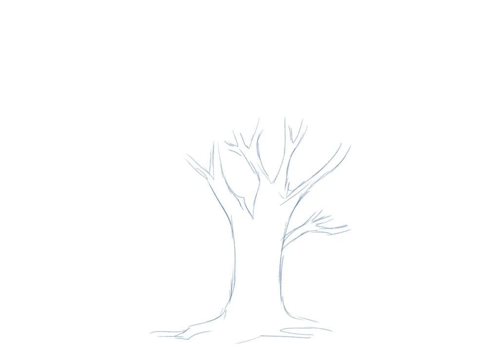 طريقة رسم شجرة انمي كاملة How to draw an anime tree