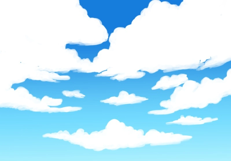 رسم الغيوم بطريقة الانمي Drawing clouds in anime style