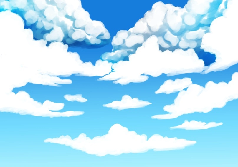 رسم الغيوم بطريقة الانمي Drawing clouds in anime style