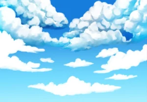 رسم الغيوم بطريقة الانمي Drawing clouds in anime style