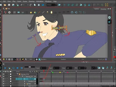تحريك بطل الانمي و إكسسواراته بدون رسم الفريمات