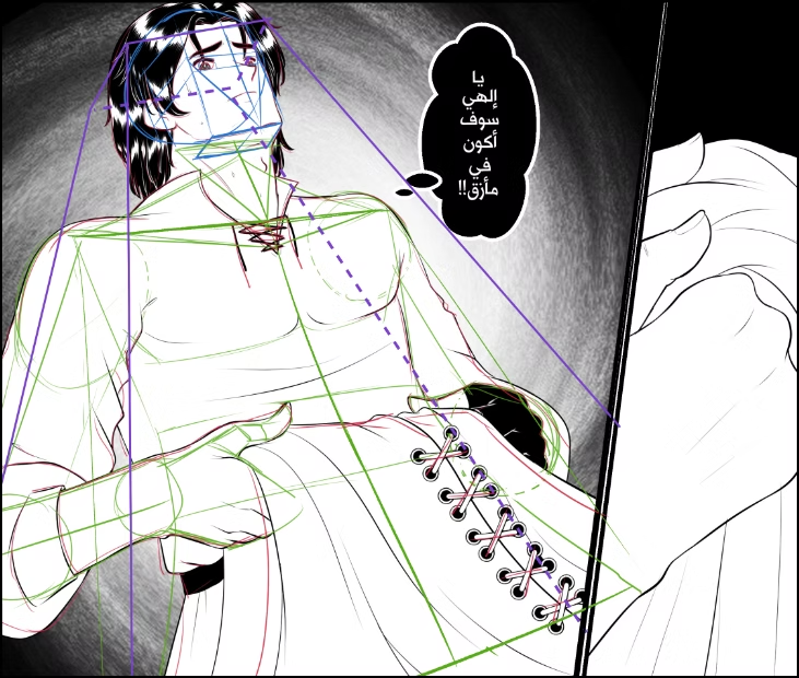 رسم وجه مانجا أفضل طريقة رسم المنظور السفلي