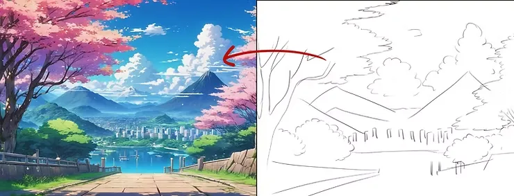الذكاء الاصطناعي للانمي حول خلفيات الانميات لرسومات مبهرة