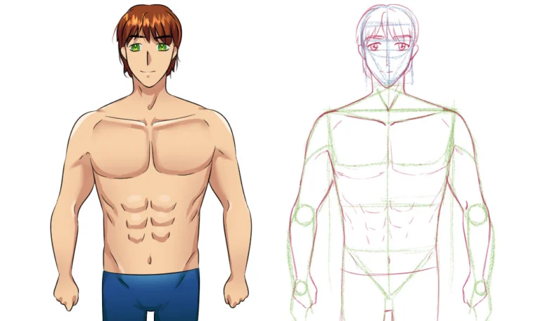 draw a male body in anime way كيفية رسم جسم الذكور بطريقة الانمي الصحيحة