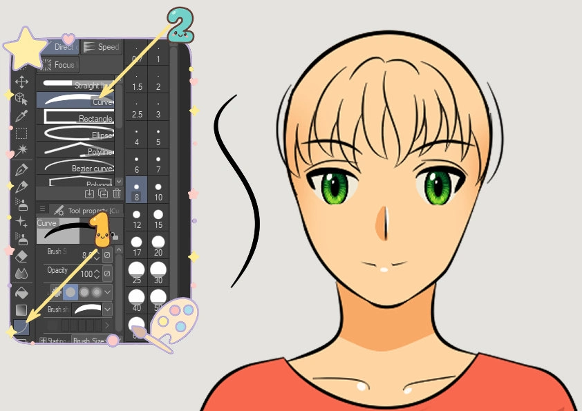 تعلم رسم شعر الانمي بشكل احترافي و سهل Hair drawing
