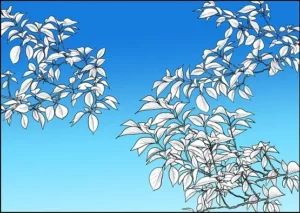كيف ترسم أغصان شجرة انمي بفرشاة أغصان جاهزة