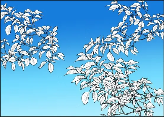 كيف ترسم أغصان شجرة انمي بفرشاة أغصان جاهزة