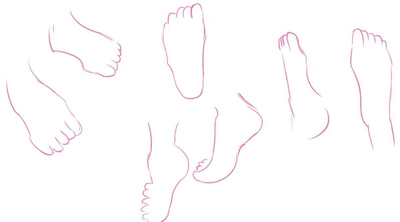 كيفية رسم الأقدام بأسلوب الانمي How to draw anime feet