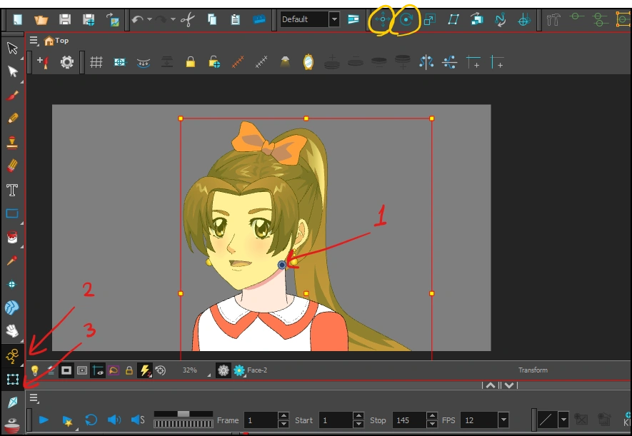تحريك الوجه و هو يلتفت من جهة لأخرى تون بوم Animate the face turning to other side with Toonboom harmony