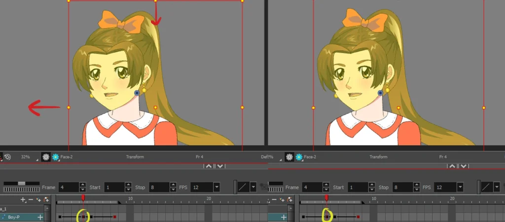 تحريك الوجه و هو يلتفت من جهة لأخرى تون بوم Animate the face turning to other side with Toonboom harmony