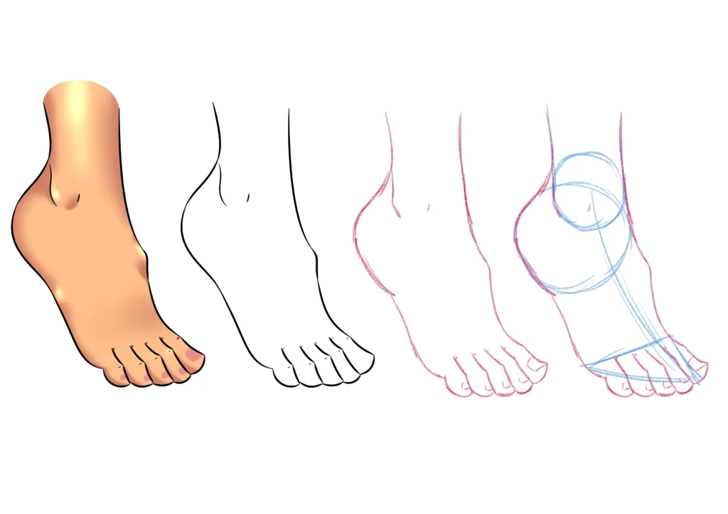 تعلم رسم قدم الانمي بأسلوب سهل للرسامين  Learn anime foot drawing with easy tutorial steps