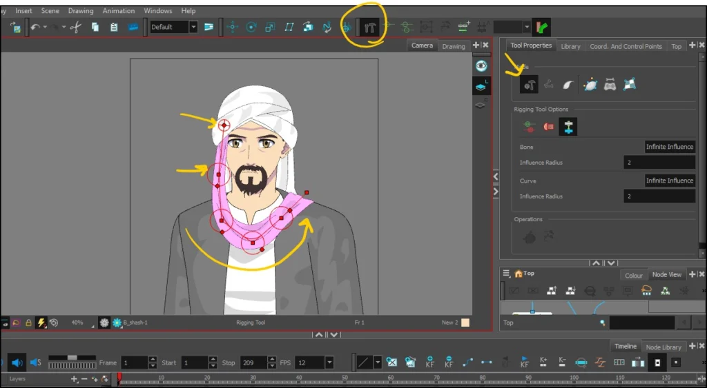 تعلم تحريك القماش بعظام التحريك في تون بوم هارموني Mastering Cloth Animation with Bone Deformers in Toon Boom Harmony
