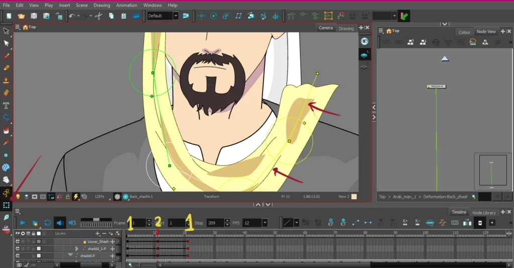 تعلم تحريك القماش بعظام التحريك في تون بوم هارموني Mastering Cloth Animation with Bone Deformers in Toon Boom Harmony