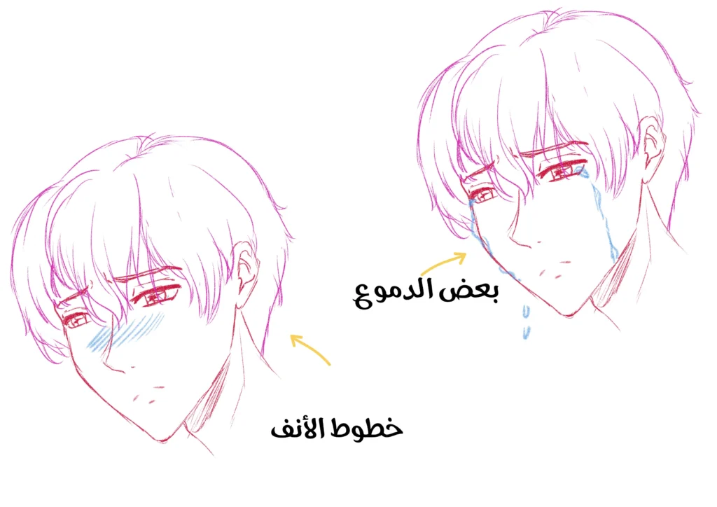 كيف ترسم تعابير الوجه الحزينة How to Draw Sad Facial Expressions