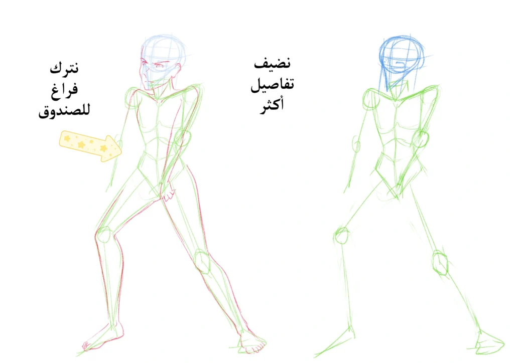 تعلم رسم شخصية انمي سهلة تحمل شيئاً بثقل واقعي، مع طريقة ضبط اليدين والجسم وتوزيع الوزن. Learn how to draw anime characters carrying objects with balance