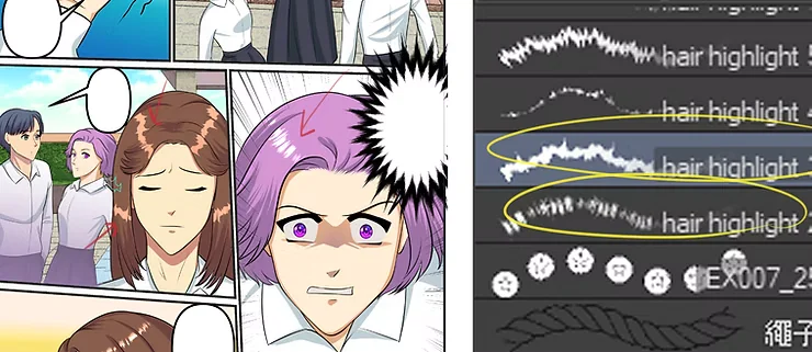 أضف لمعان شعر الانمي للويبتون و المانجا بكبسة زر